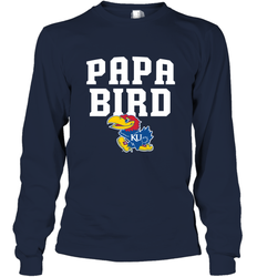 Kansas Jayhawks Papa Bird Long Sleeve T-Shirt