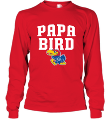 Kansas Jayhawks Papa Bird Long Sleeve T-Shirt Long Sleeve T-Shirt - belovedtshirt