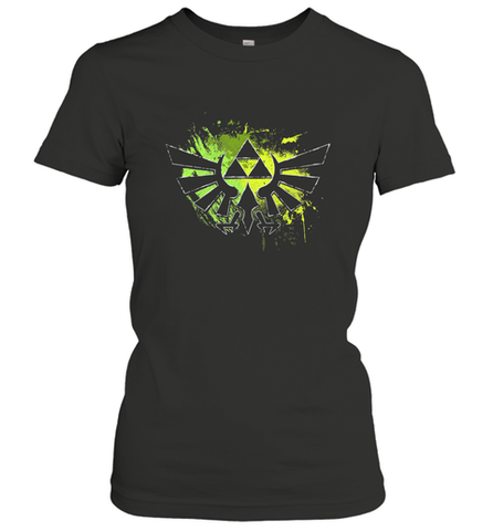 Legend Of Zelda Triforce Logo Paint Splatter Women's T-Shirt Women's T-Shirt / Black / S Women's T-Shirt - belovedtshirt