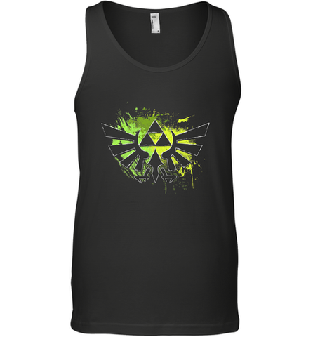 Legend Of Zelda Triforce Logo Paint Splatter Men's Tank Top Men's Tank Top / Black / XS Men's Tank Top - belovedtshirt