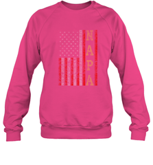 Cool Patriotic Napa US Flag Crewneck Sweatshirt Crewneck Sweatshirt - belovedtshirt