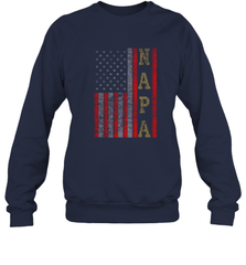 Cool Patriotic Napa US Flag Crewneck Sweatshirt Crewneck Sweatshirt - belovedtshirt