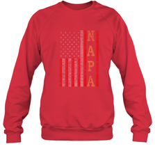 Cool Patriotic Napa US Flag Crewneck Sweatshirt Crewneck Sweatshirt - belovedtshirt