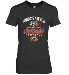Sundays Are For Jesus and Chicago Funny Christian Football Women's Premium T-Shirt Women's Premium T-Shirt - belovedtshirt