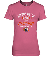 Sundays Are For Jesus and Chicago Funny Christian Football Women's Premium T-Shirt Women's Premium T-Shirt - belovedtshirt
