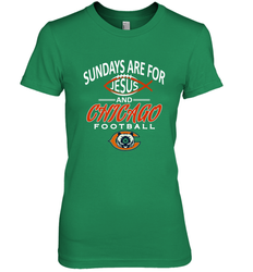 Sundays Are For Jesus and Chicago Funny Christian Football Women's Premium T-Shirt