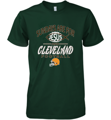 Sundays Are For Jesus and Cleveland Funny Christian Football Men's Premium T-Shirt Men's Premium T-Shirt - belovedtshirt