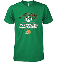Sundays Are For Jesus and Cleveland Funny Christian Football Men's Premium T-Shirt Men's Premium T-Shirt - belovedtshirt
