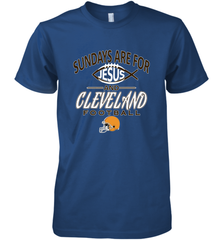 Sundays Are For Jesus and Cleveland Funny Christian Football Men's Premium T-Shirt Men's Premium T-Shirt - belovedtshirt