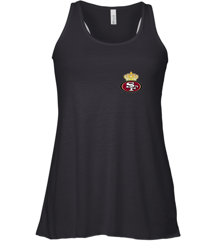 NFL San Francisco 49ers Logo Champion Crorwn Women's Racerback Tank Women's Racerback Tank / Black / XS Women's Racerback Tank - belovedtshirt