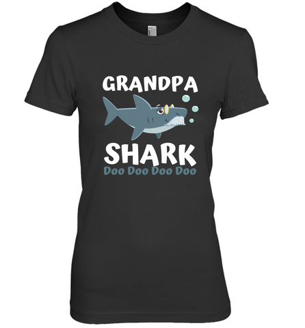 Grandpa Shark Family Shark Women's Premium T-Shirt Women's Premium T-Shirt / Black / XS Women's Premium T-Shirt - belovedtshirt