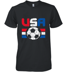 Distressed Red, White and Blue Soccer Flag Shirts of the USA Men's Premium T-Shirt Men's Premium T-Shirt - belovedtshirt