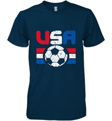 Distressed Red, White and Blue Soccer Flag Shirts of the USA Men's Premium T-Shirt Men's Premium T-Shirt - belovedtshirt