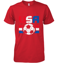 Distressed Red, White and Blue Soccer Flag Shirts of the USA Men's Premium T-Shirt Men's Premium T-Shirt - belovedtshirt