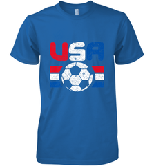 Distressed Red, White and Blue Soccer Flag Shirts of the USA Men's Premium T-Shirt Men's Premium T-Shirt - belovedtshirt