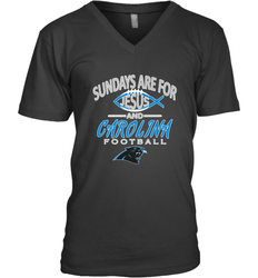 Sundays Are For Jesus and Carolina Funny Christian Football Men's V-Neck
