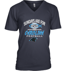 Sundays Are For Jesus and Carolina Funny Christian Football Men's V-Neck