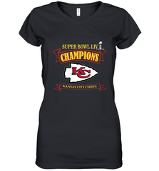 NFL Kansas City Chiefs Pro Line by Fanatics Super Bowl LIV Champions Women's V-Neck T-Shirt Women's V-Neck T-Shirt - belovedtshirt