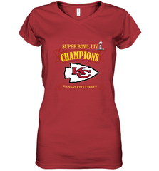 NFL Kansas City Chiefs Pro Line by Fanatics Super Bowl LIV Champions Women's V-Neck T-Shirt Women's V-Neck T-Shirt - belovedtshirt