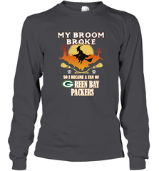 Broom Broke So I Became A Fan of Green Bay Packers  NFL Halloween Costume Long Sleeve T-Shirt Long Sleeve T-Shirt - belovedtshirt