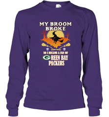 Broom Broke So I Became A Fan of Green Bay Packers  NFL Halloween Costume Long Sleeve T-Shirt Long Sleeve T-Shirt - belovedtshirt