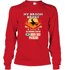 Broom Broke So I Became A Fan of Green Bay Packers  NFL Halloween Costume Long Sleeve T-Shirt Long Sleeve T-Shirt - belovedtshirt