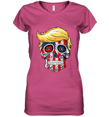 Trump sugar skull Women's V-Neck T-Shirt Women's V-Neck T-Shirt - belovedtshirt