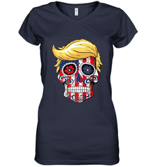 Trump sugar skull Women's V-Neck T-Shirt Women's V-Neck T-Shirt - belovedtshirt