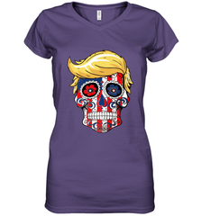 Trump sugar skull Women's V-Neck T-Shirt Women's V-Neck T-Shirt - belovedtshirt