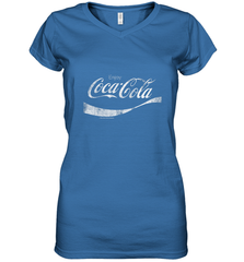 Coca Cola Vintage White Enjoy Logo Women's V-Neck T-Shirt Women's V-Neck T-Shirt - belovedtshirt