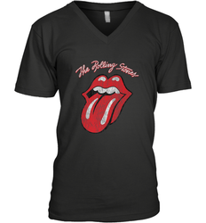 Mens The Rolling Stones Script Tongue Logo Men's V-Neck