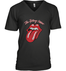 Mens The Rolling Stones Script Tongue Logo Men's V-Neck Men's V-Neck - belovedtshirt