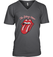 Mens The Rolling Stones Script Tongue Logo Men's V-Neck Men's V-Neck - belovedtshirt