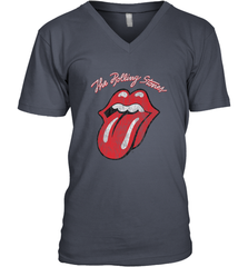Mens The Rolling Stones Script Tongue Logo Men's V-Neck Men's V-Neck - belovedtshirt