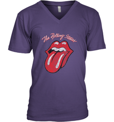 Mens The Rolling Stones Script Tongue Logo Men's V-Neck Men's V-Neck - belovedtshirt