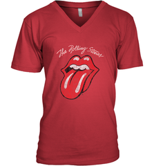 Mens The Rolling Stones Script Tongue Logo Men's V-Neck Men's V-Neck - belovedtshirt