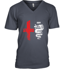 Alfa Car Drivers Stylish Grunge Logo Men's V-Neck Men's V-Neck - belovedtshirt