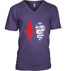 Alfa Car Drivers Stylish Grunge Logo Men's V-Neck Men's V-Neck - belovedtshirt