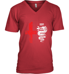 Alfa Car Drivers Stylish Grunge Logo Men's V-Neck Men's V-Neck - belovedtshirt
