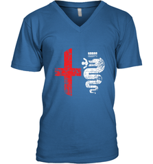 Alfa Car Drivers Stylish Grunge Logo Men's V-Neck Men's V-Neck - belovedtshirt