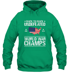 Back To Back Undefeated World War Champs Gift Hooded Sweatshirt Hooded Sweatshirt - belovedtshirt