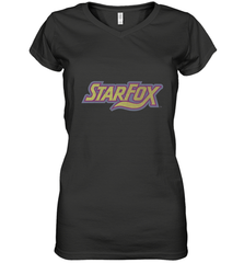 Star fox Vintage Distressed Game Logo Women's V-Neck T-Shirt Women's V-Neck T-Shirt - belovedtshirt