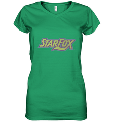 Star fox Vintage Distressed Game Logo Women's V-Neck T-Shirt Women's V-Neck T-Shirt - belovedtshirt