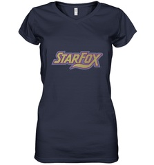Star fox Vintage Distressed Game Logo Women's V-Neck T-Shirt Women's V-Neck T-Shirt - belovedtshirt