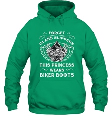 Forget glass slippers this princess wears biker boots Hooded Sweatshirt Hooded Sweatshirt - belovedtshirt