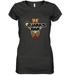 Star Trek DS9 Quark's Bar Vintage Logo Women's V-Neck T-Shirt Women's V-Neck T-Shirt - belovedtshirt