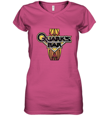 Star Trek DS9 Quark's Bar Vintage Logo Women's V-Neck T-Shirt Women's V-Neck T-Shirt - belovedtshirt
