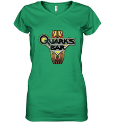 Star Trek DS9 Quark's Bar Vintage Logo Women's V-Neck T-Shirt Women's V-Neck T-Shirt - belovedtshirt