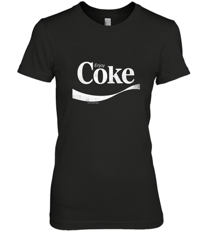 Coca Cola Vintage Enjoy Coke White Logo Women's Premium T-Shirt Women's Premium T-Shirt / Black / XS Women's Premium T-Shirt - belovedtshirt