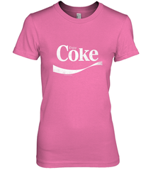 Coca Cola Vintage Enjoy Coke White Logo Women's Premium T-Shirt Women's Premium T-Shirt - belovedtshirt
